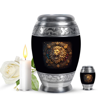 Personalized Lion Cremation Urn for Men - 10-inch, 200 cu in - Yatskia