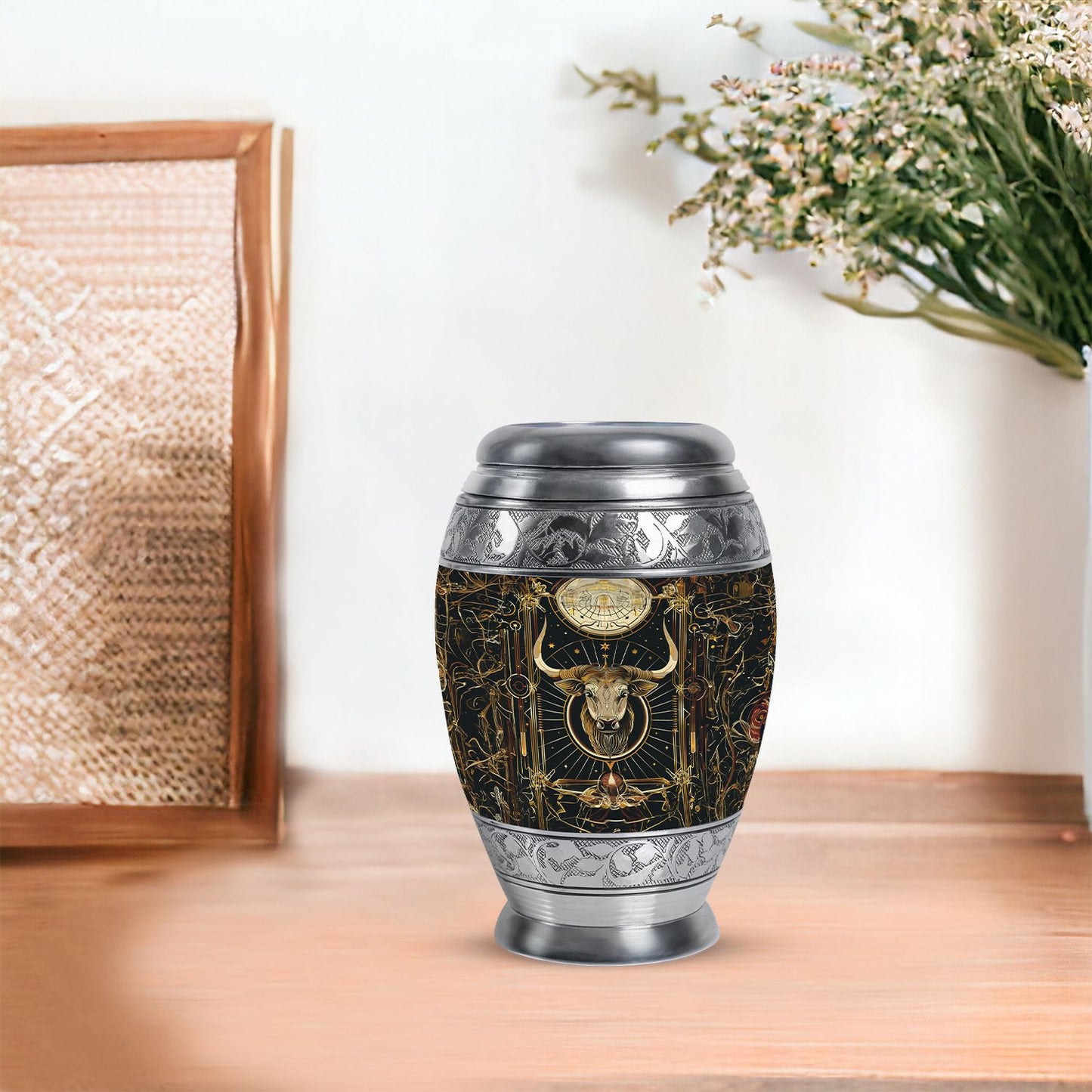 Personalized Zodiac Cremation Urn for Human Ashes - 10-inch, 200 cu in - Yatskia