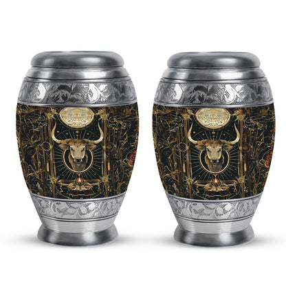 Personalized Zodiac Cremation Urn for Human Ashes - 10-inch, 200 cu in - Yatskia