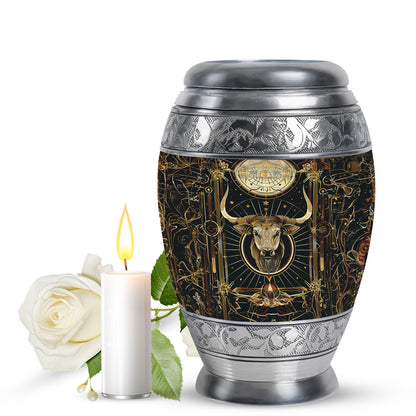 Personalized Zodiac Cremation Urn for Human Ashes - 10-inch, 200 cu in - Yatskia
