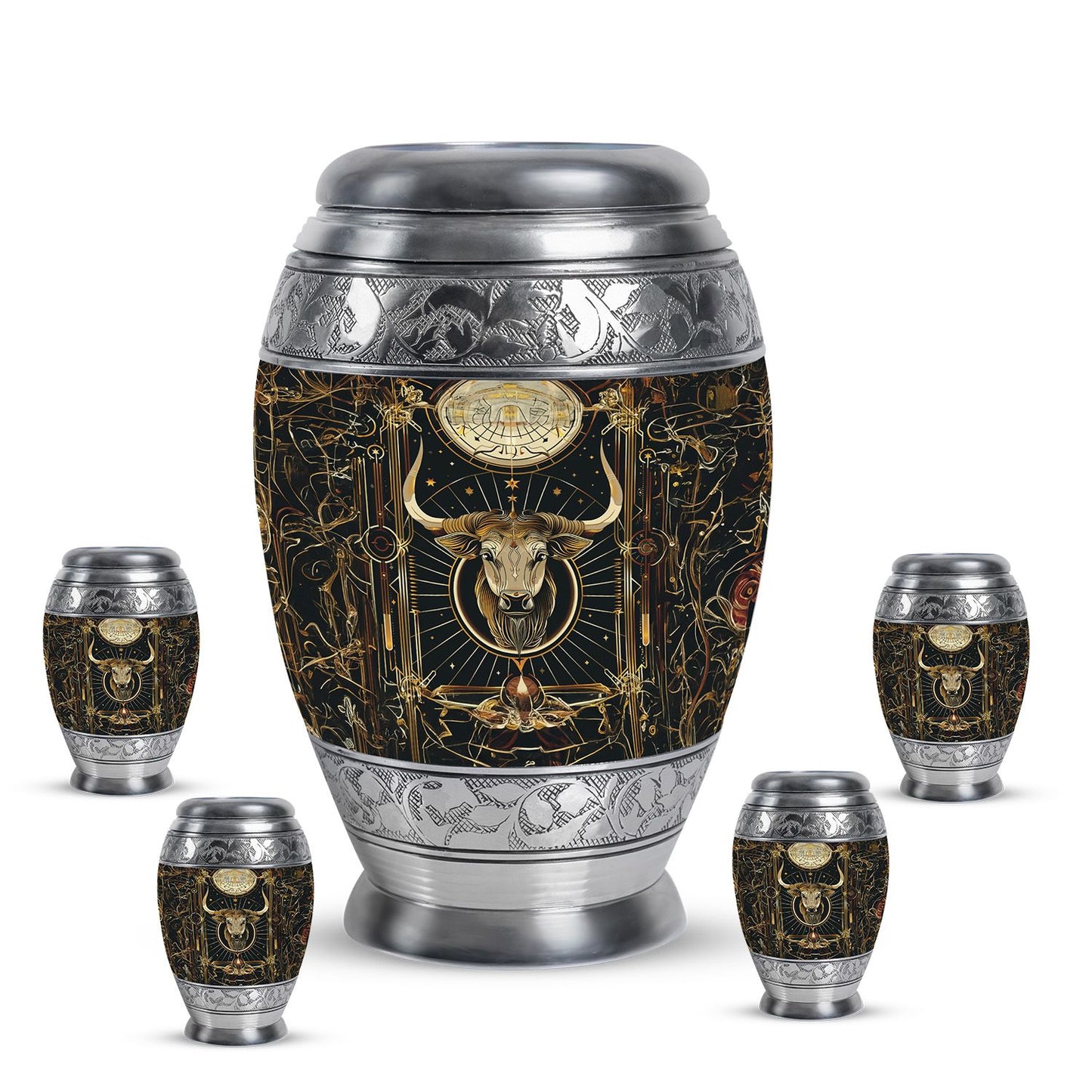 Personalized Zodiac Cremation Urn for Human Ashes - 10-inch, 200 cu in - Yatskia