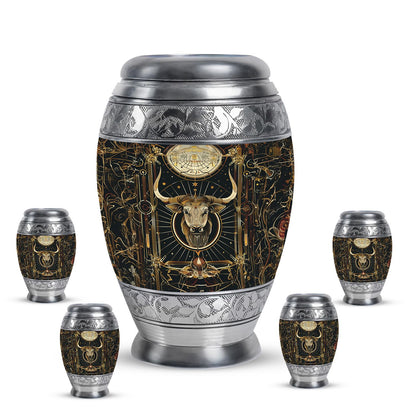 Personalized Zodiac Cremation Urn for Human Ashes - 10-inch, 200 cu in - Yatskia