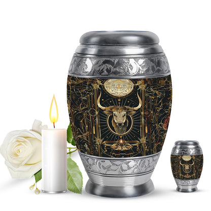 Personalized Zodiac Cremation Urn for Human Ashes - 10-inch, 200 cu in - Yatskia