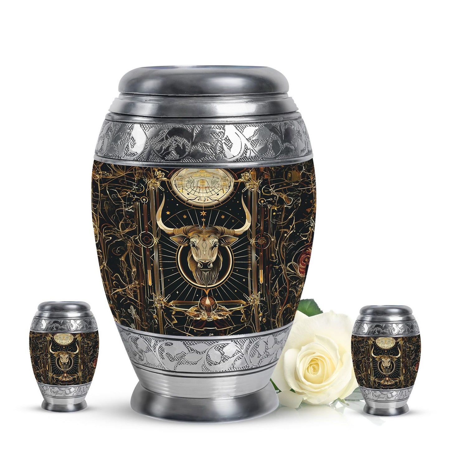 Personalized Zodiac Cremation Urn for Human Ashes - 10-inch, 200 cu in - Yatskia