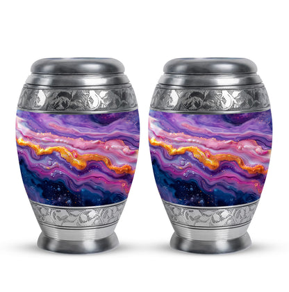 Purple Personalized Mother Cremation Urn for Mom - 10-inch, 200 cu in - Yatskia