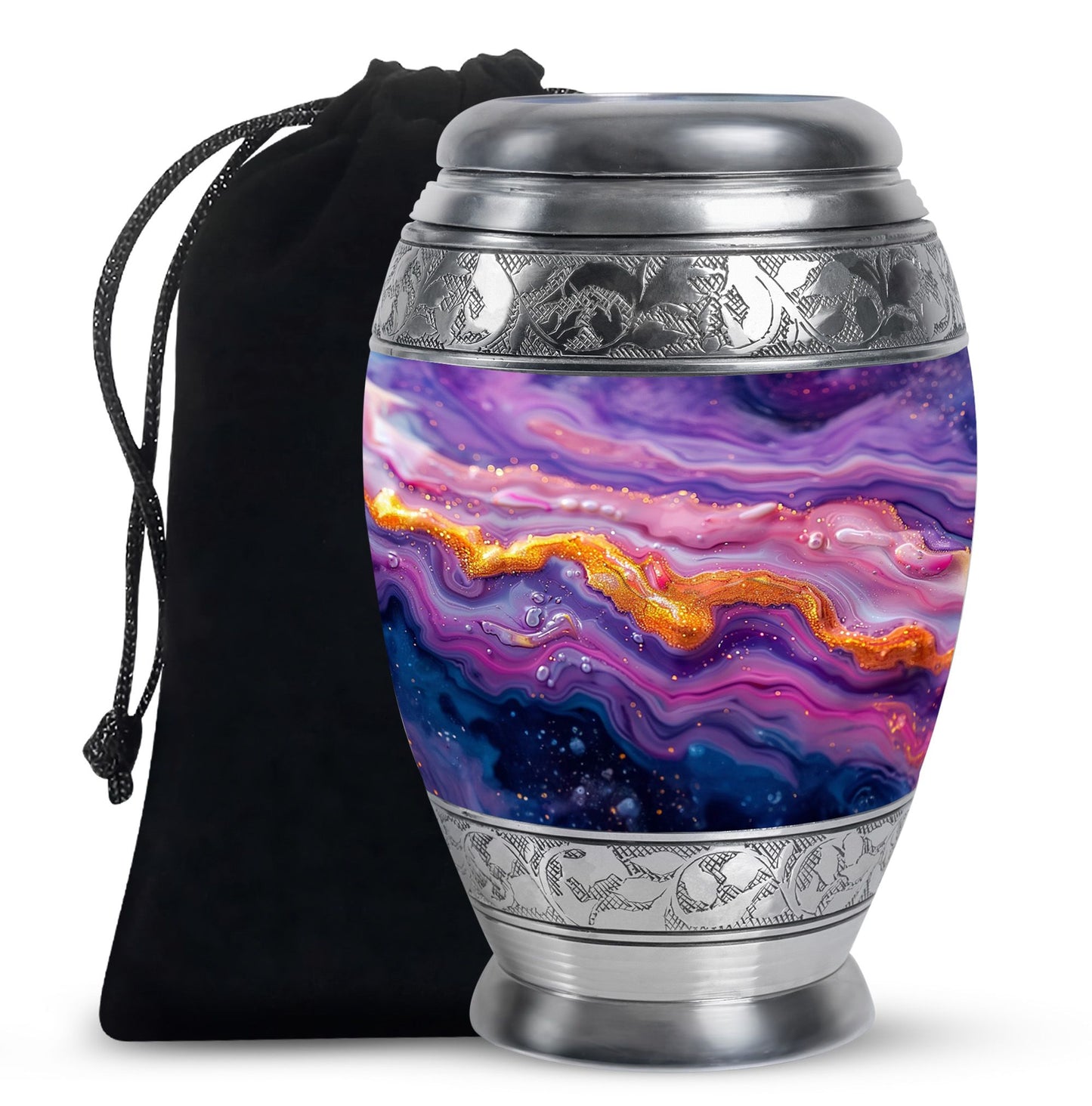 Purple Personalized Mother Cremation Urn for Mom - 10-inch, 200 cu in - Yatskia