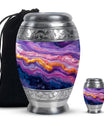 Purple Abstract Memorial Ashes Urn For Mom - Cremation Urns For Women