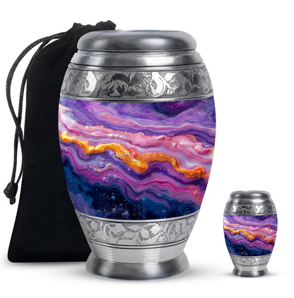 Purple Personalized Mother Cremation Urn for Mom - 10-inch, 200 cu in - Yatskia