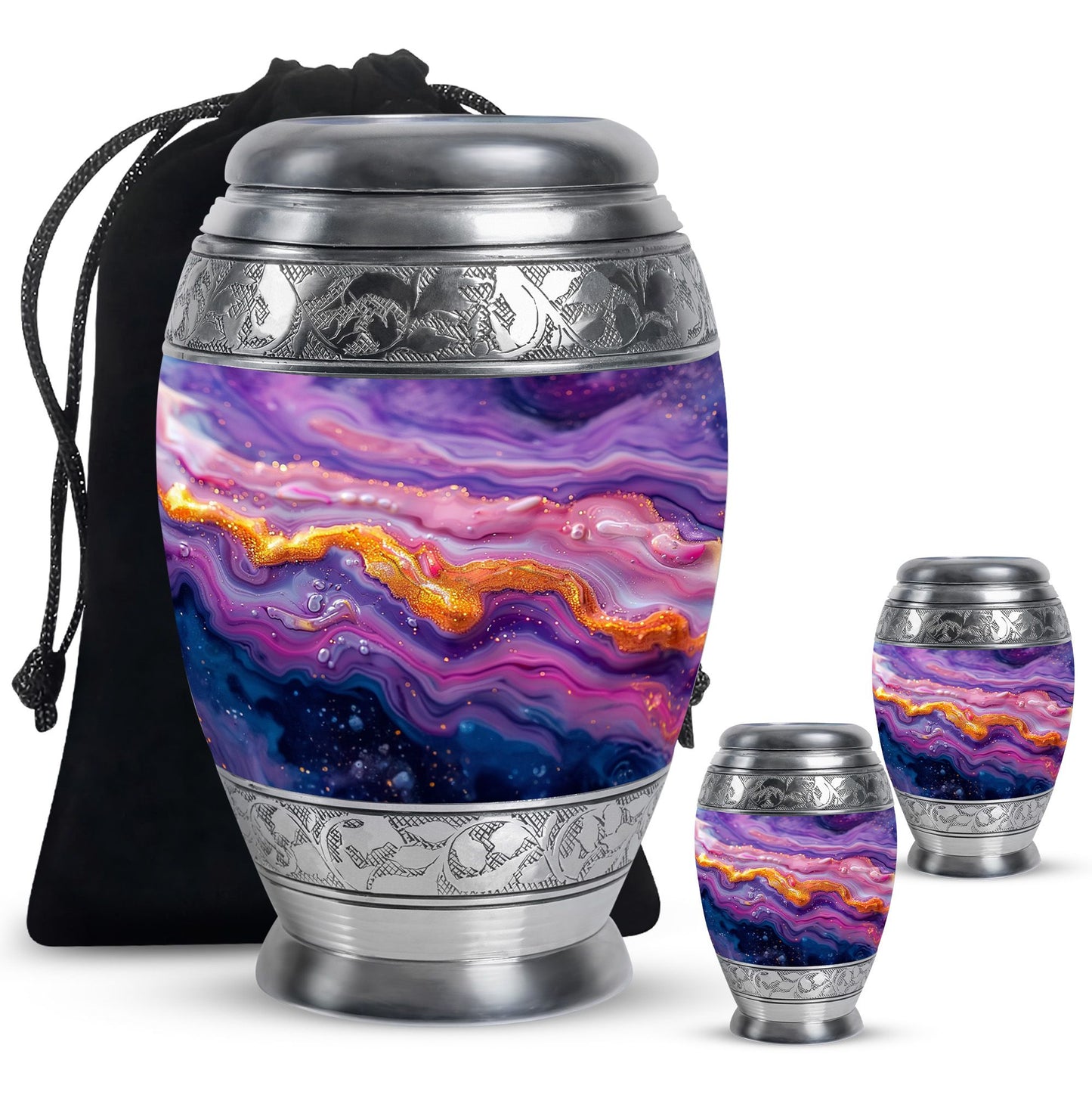 Purple Personalized Mother Cremation Urn for Mom - 10-inch, 200 cu in - Yatskia