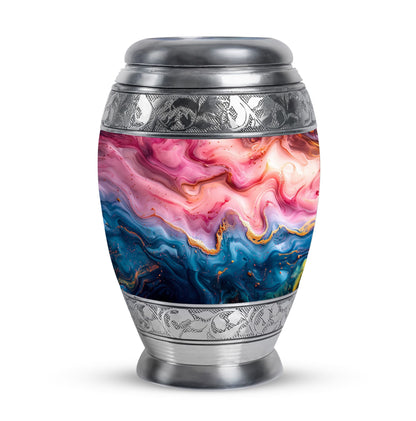 Pink Personalized Marble Cremation Urn for Adult Male - 10-inch, 200 cu in - Yatskia