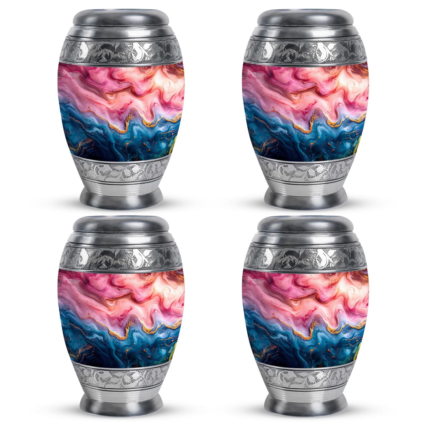 Pink Personalized Marble Cremation Urn for Adult Male - 10-inch, 200 cu in - Yatskia