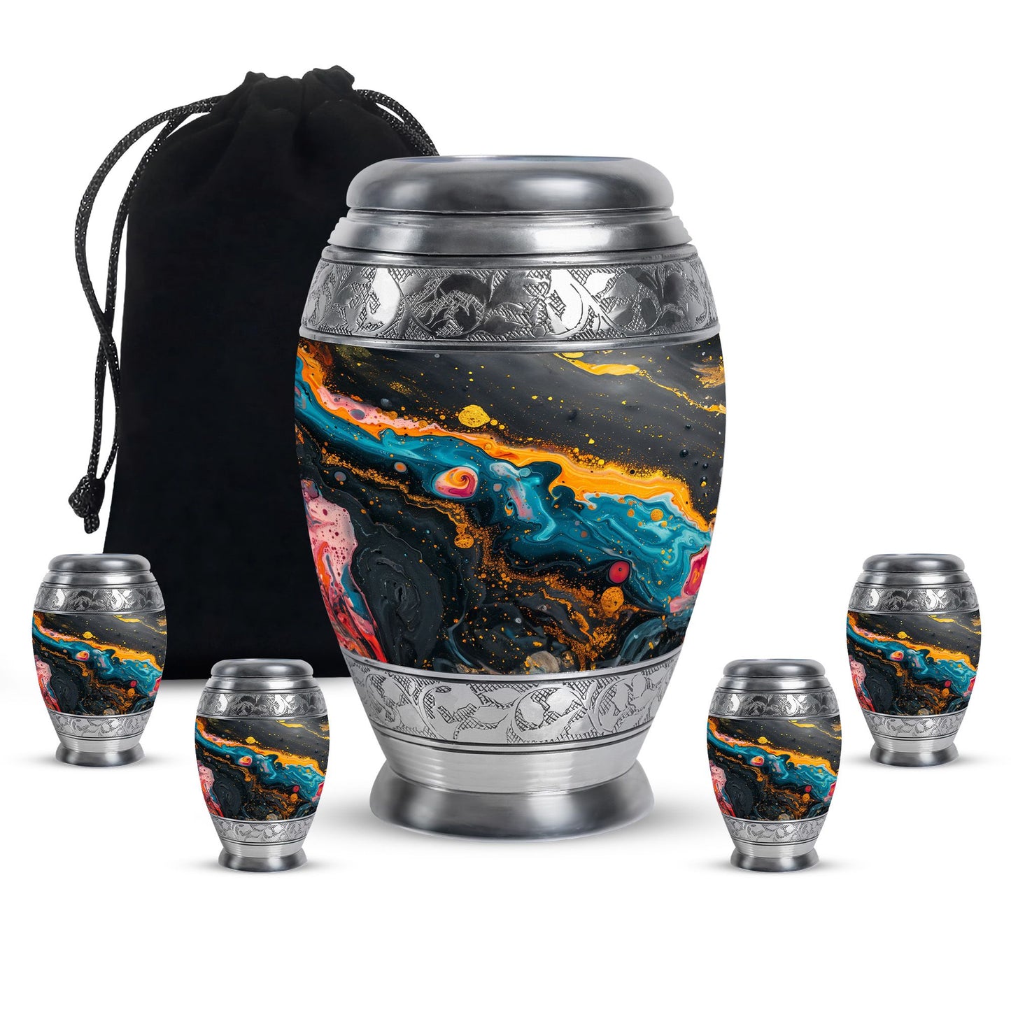 Colorful Personalized Marble Keepsake Urn for Human Ashes - 10-inch, 200 cu in - Yatskia