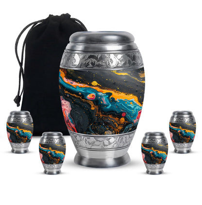 Colorful Personalized Marble Keepsake Urn for Human Ashes - 10-inch, 200 cu in - Yatskia