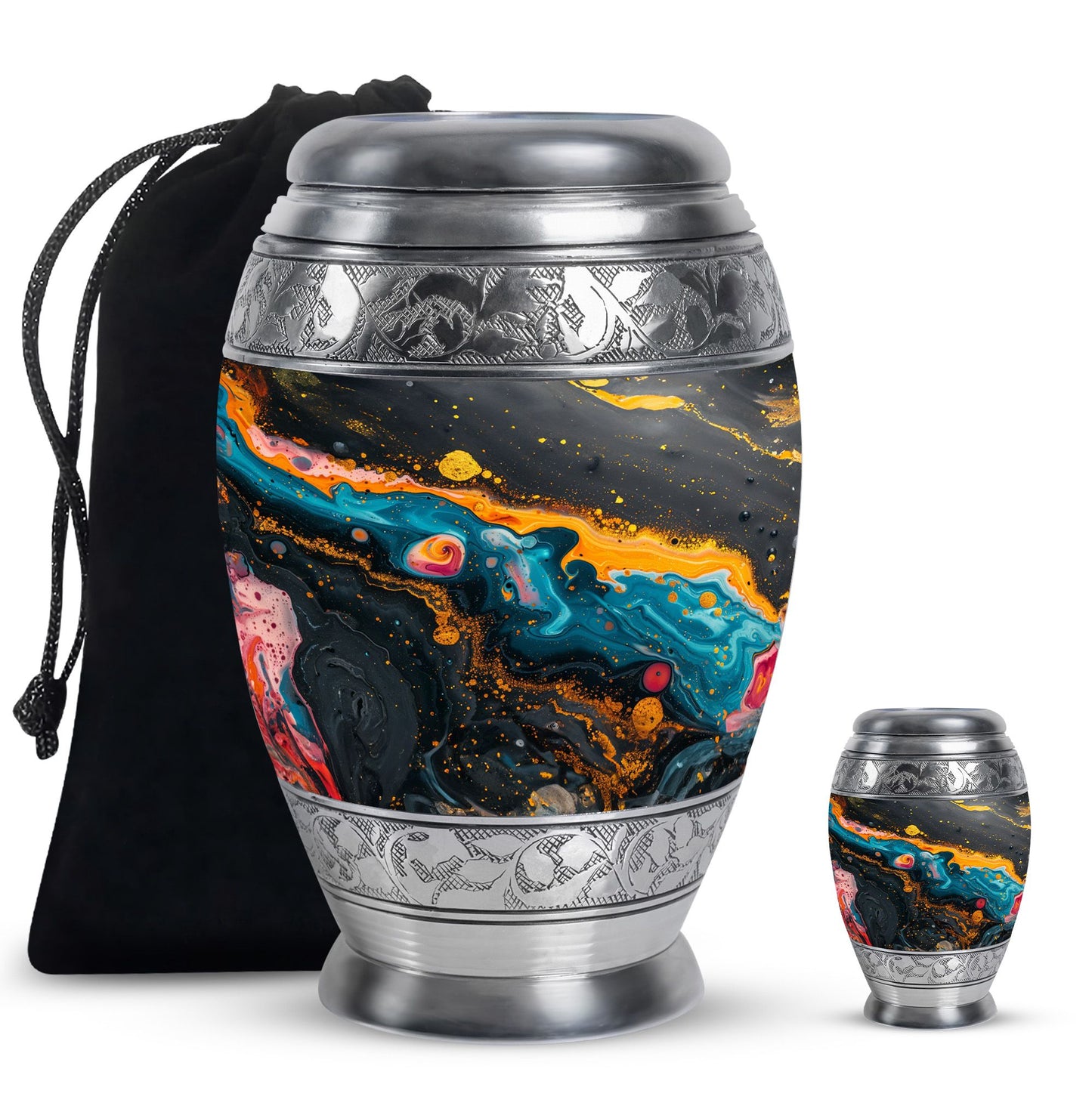 Colorful Personalized Marble Keepsake Urn for Human Ashes - 10-inch, 200 cu in - Yatskia