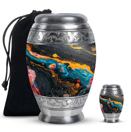 Colorful Personalized Marble Keepsake Urn for Human Ashes - 10-inch, 200 cu in - Yatskia