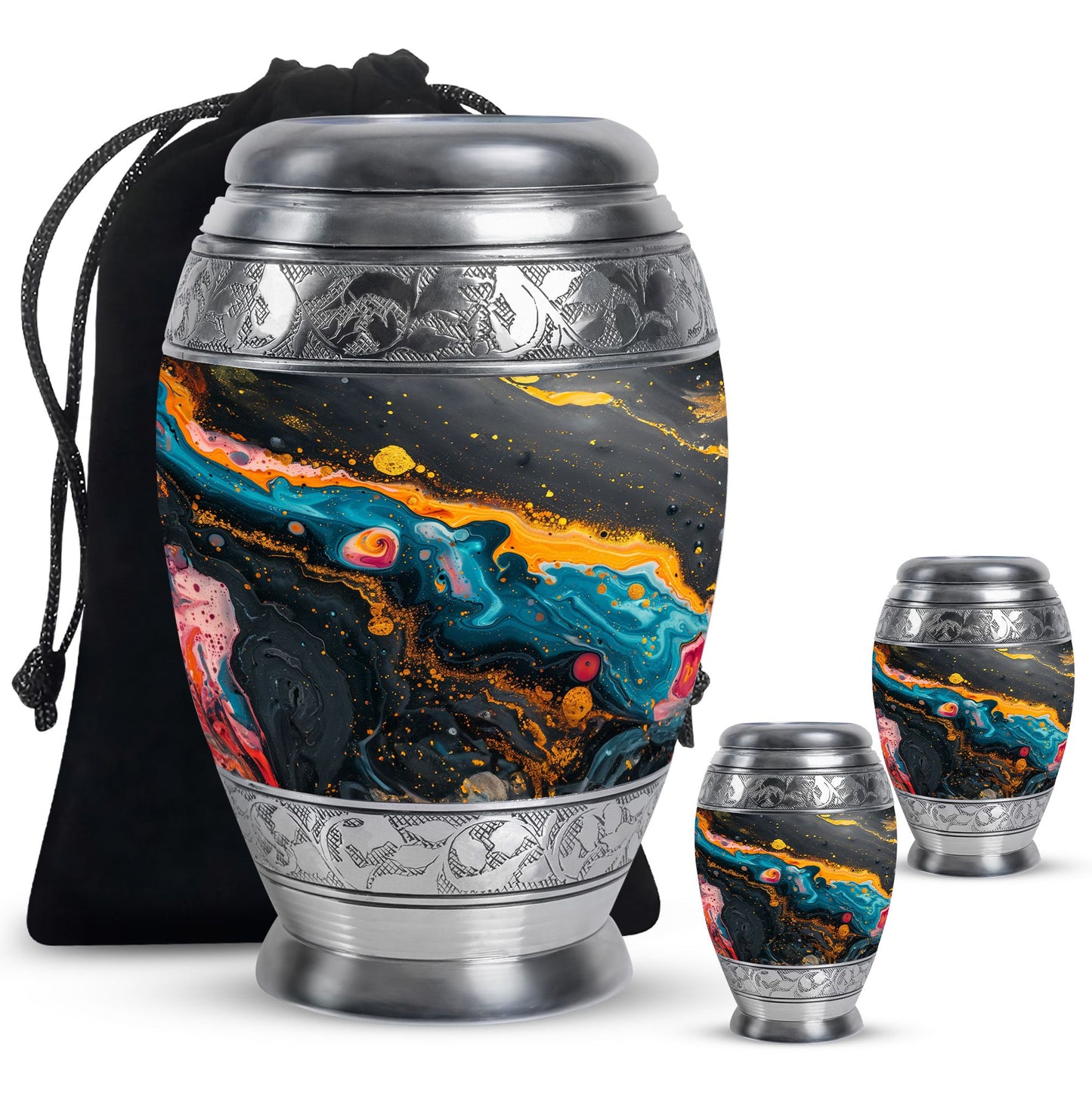 Colorful Personalized Marble Keepsake Urn for Human Ashes - 10-inch, 200 cu in - Yatskia