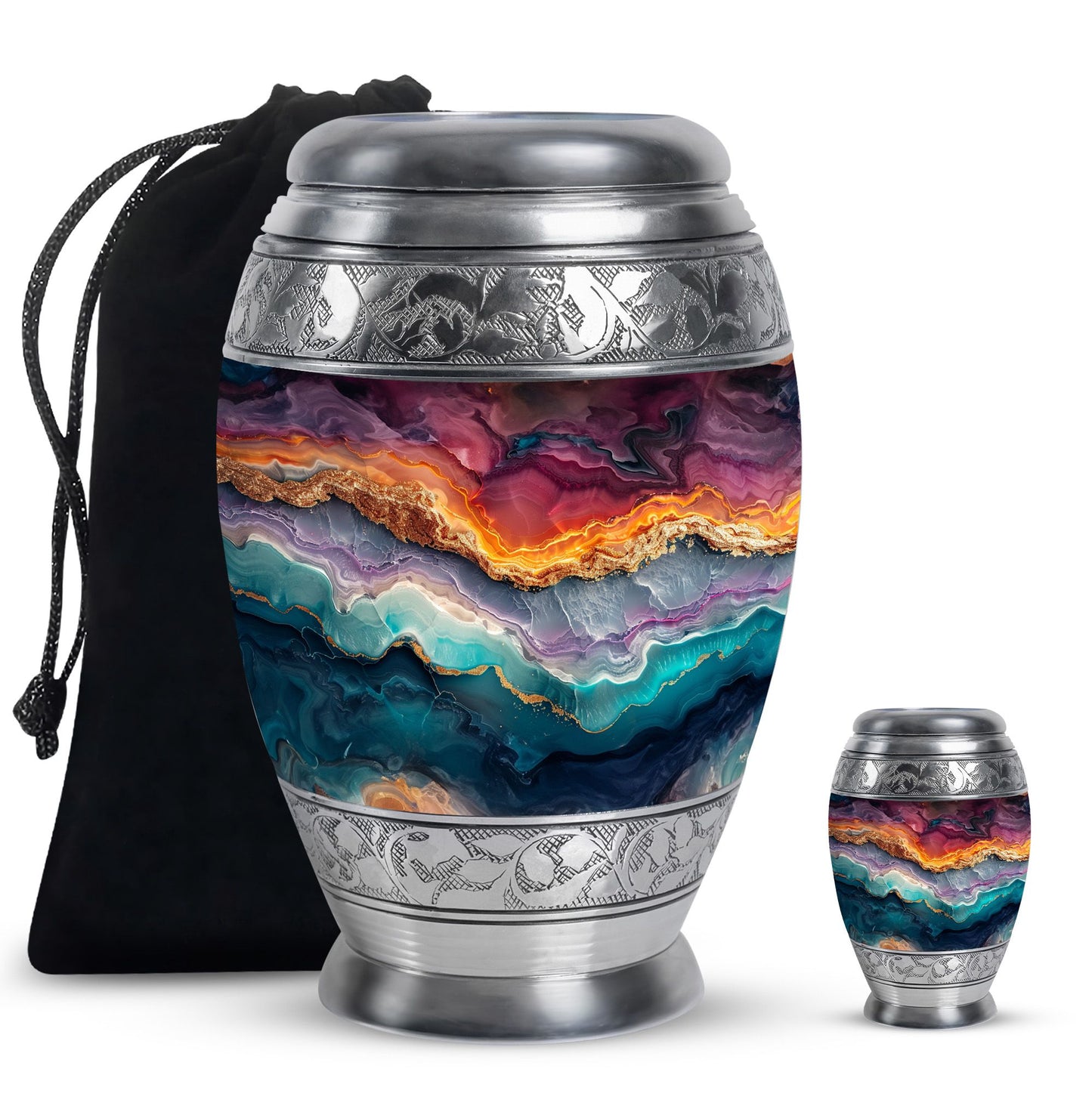 Personalized Marble Memorial Urn for Adult - 10-inch, 200 cu in - Yatskia