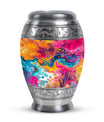 Colorful Abstract Urn For Ashes Adult Male - Large Memorial Urn Keepsake