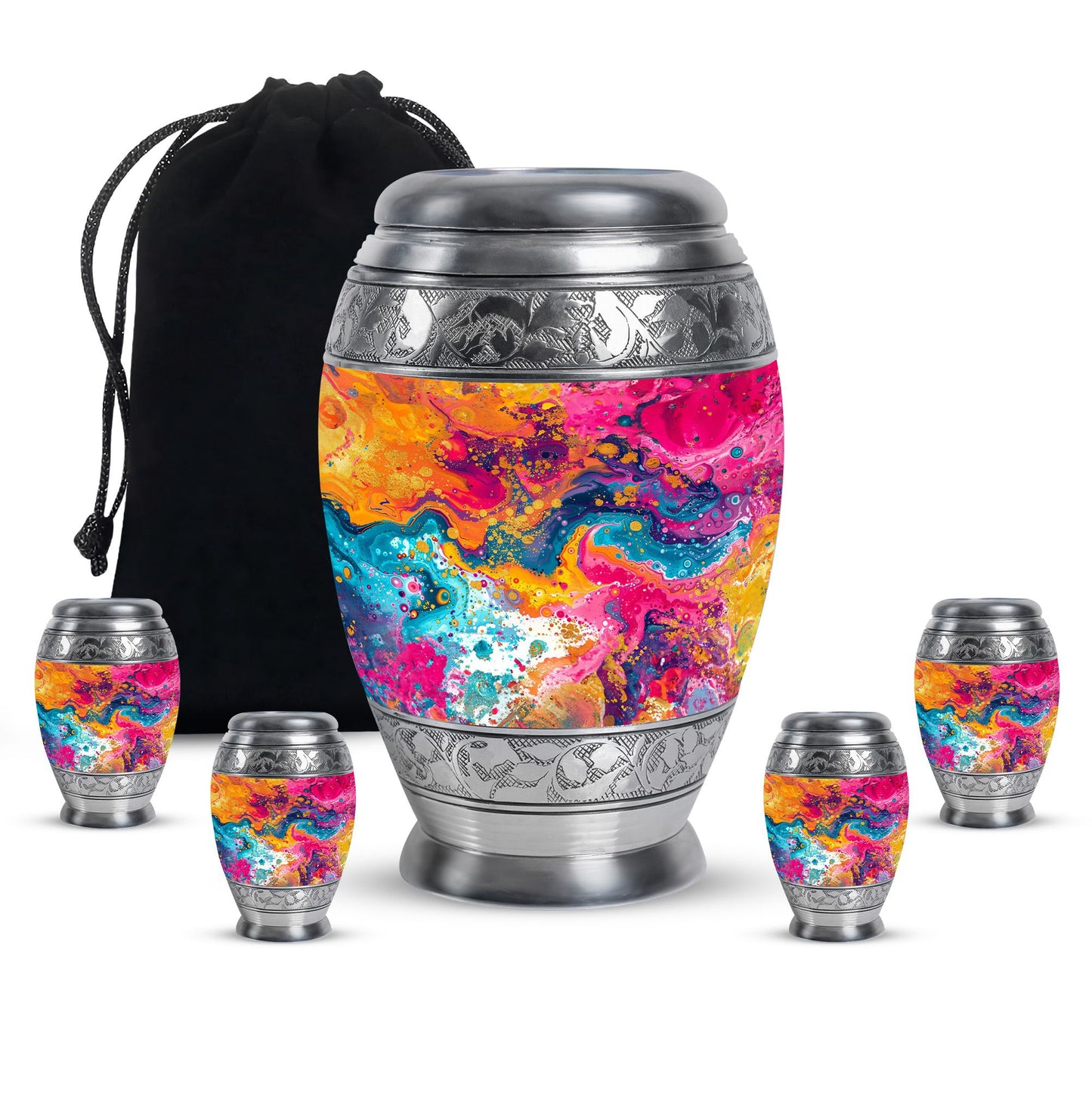 Colorful Personalized Marble Keepsake Urn for Human Ashes - 10-inch, 200 cu in - Yatskia