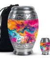 Colorful Abstract Urn For Ashes Adult Male - Large Memorial Urn Keepsake