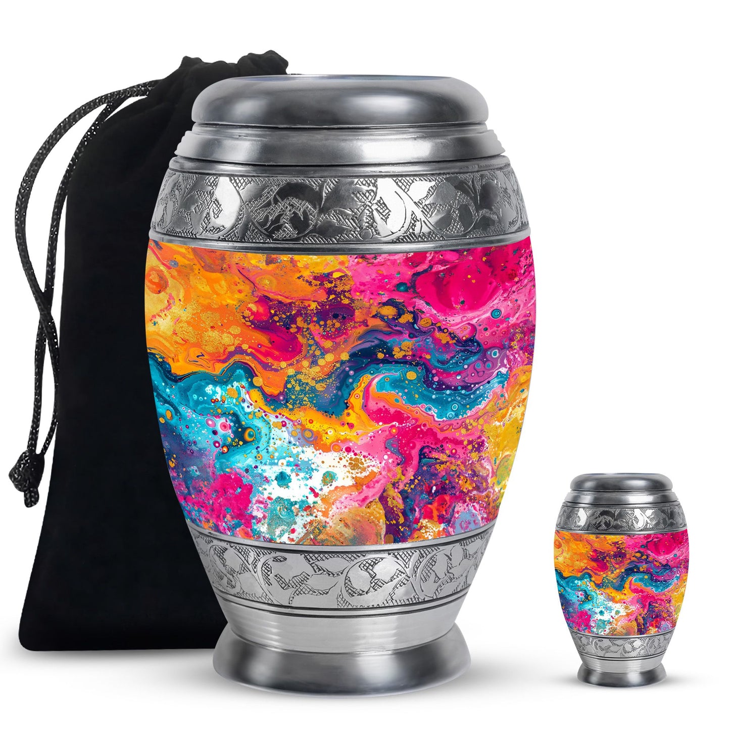 Colorful Personalized Marble Keepsake Urn for Human Ashes - 10-inch, 200 cu in - Yatskia