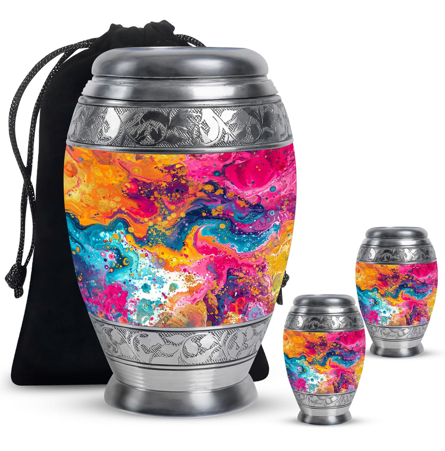 Colorful Personalized Marble Keepsake Urn for Human Ashes - 10-inch, 200 cu in - Yatskia