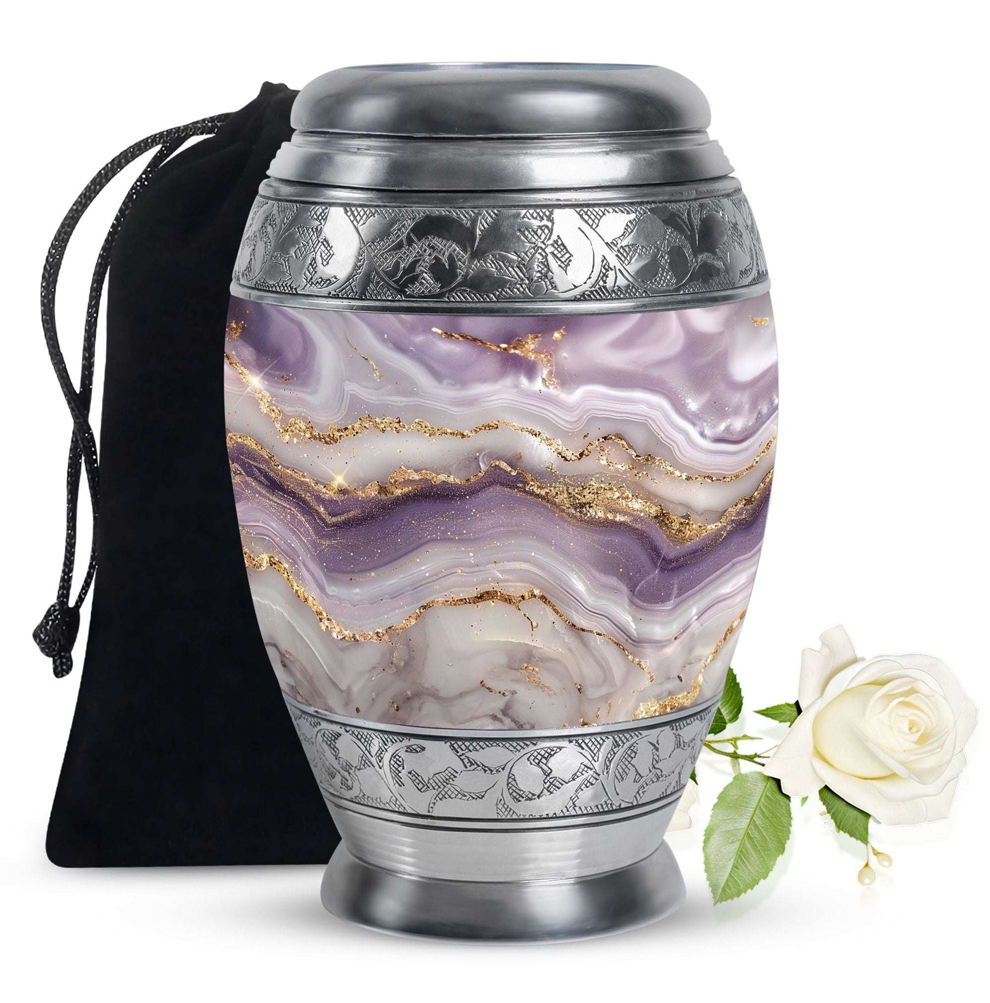 Abstract Swirl Cremation Urn – Purple Abstract Memorial Keepsakes For Ashes