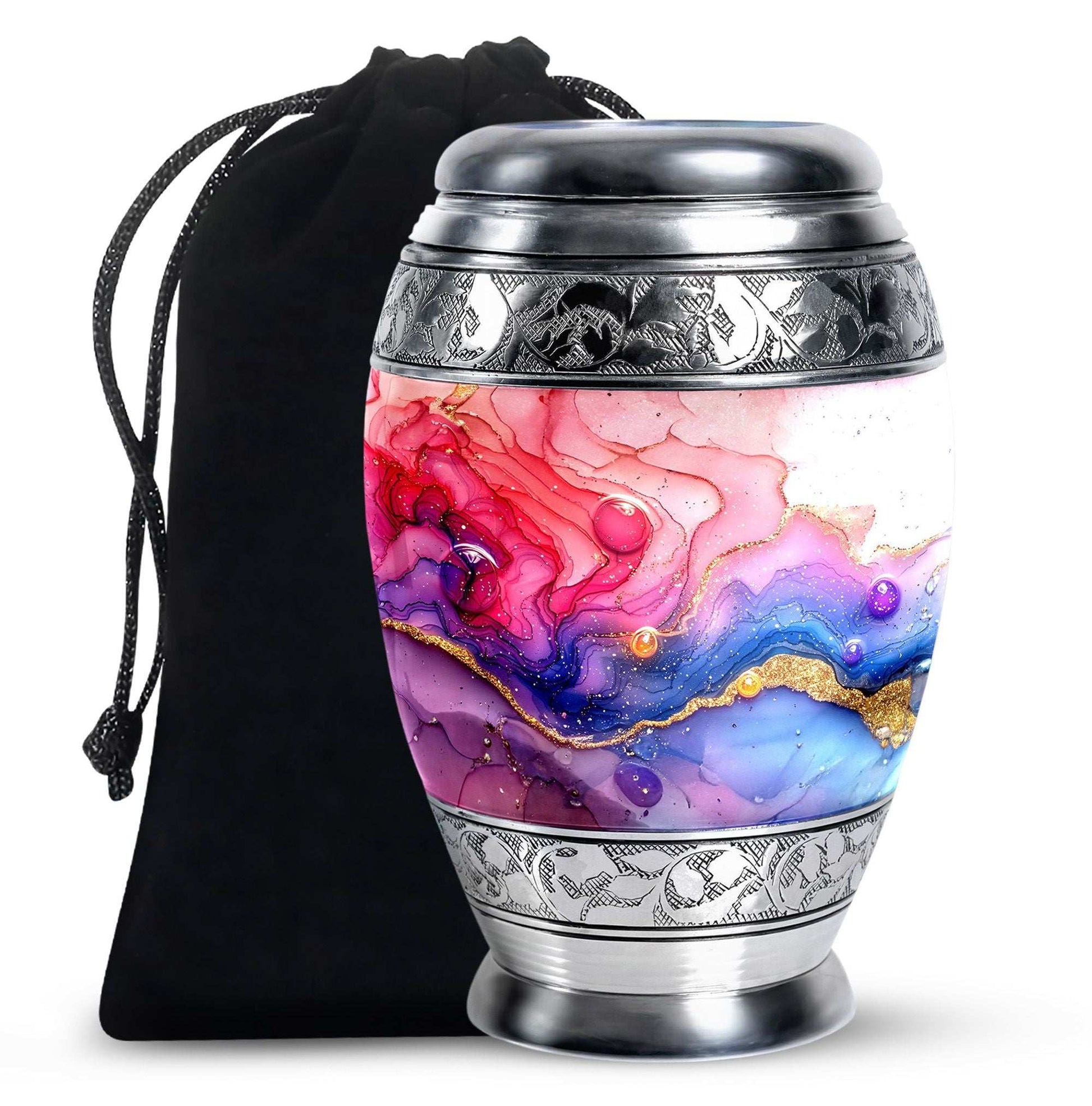 Watercolor Swirl Abstract Cremation Urn for Ashes - Pink Urn For Mom