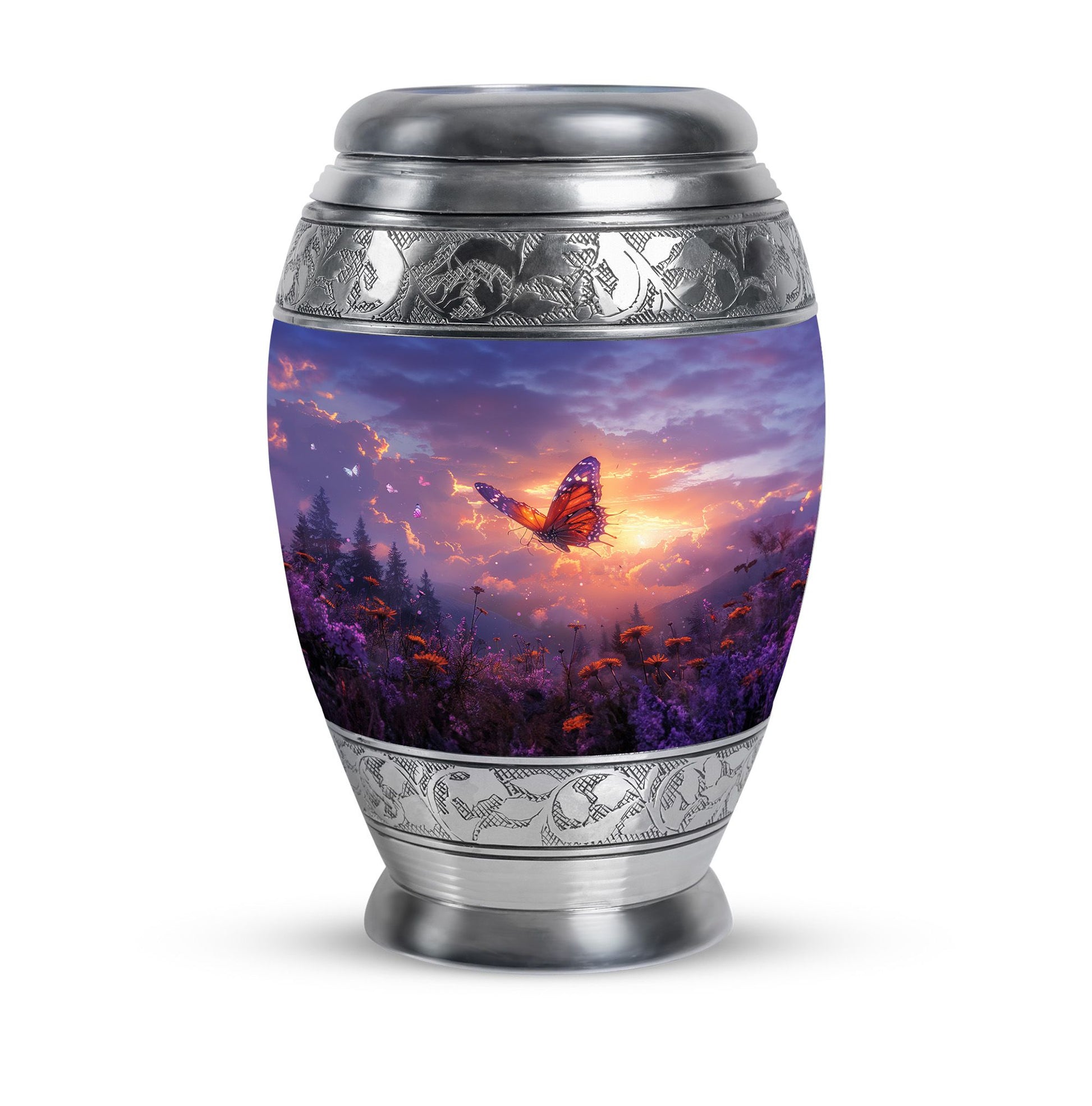 Monarch Butterfly Cremation Urn For Ashes - Purple Urns For Funeral