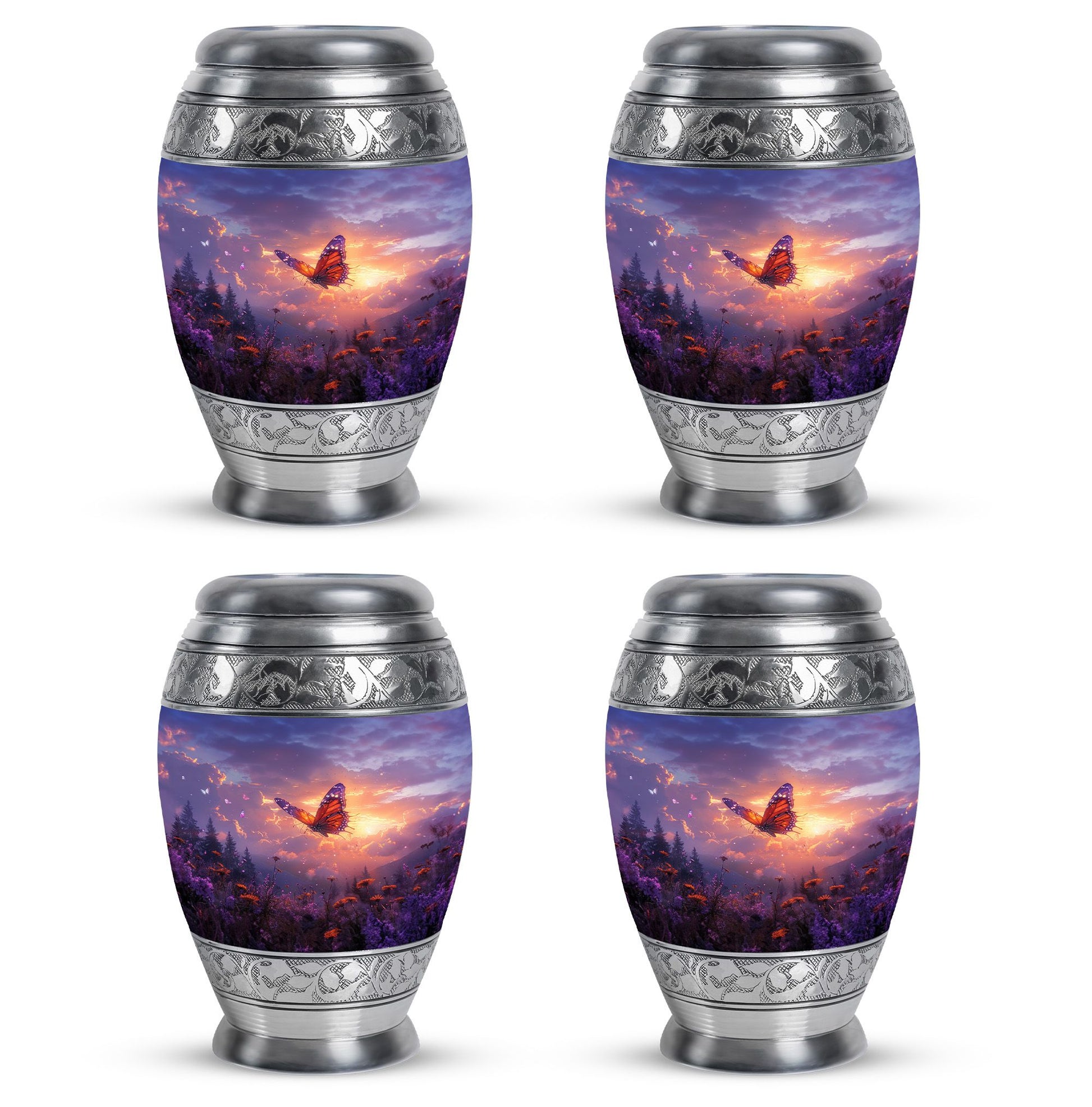Monarch Butterfly Cremation Urn For Ashes - Purple Urns For Funeral