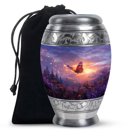 Personalized Butterfly Cremation Urn for Human Ashes - 10-inch, 200 cu in - Yatskia