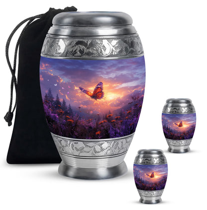 Personalized Butterfly Cremation Urn for Human Ashes - 10-inch, 200 cu in - Yatskia