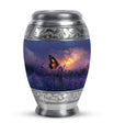 Purple Meadow Urn For Ashes - Monarch Butterfly Funeral Urn For Women