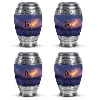 Purple Personalized Butterfly Cremation Urn for Women - 10-inch, 200 cu in - Yatskia