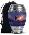 Purple Meadow Urn For Ashes - Monarch Butterfly Funeral Urn For Women