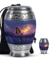 Purple Meadow Urn For Ashes - Monarch Butterfly Funeral Urn For Women