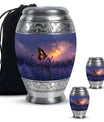 Purple Meadow Urn For Ashes - Monarch Butterfly Funeral Urn For Women