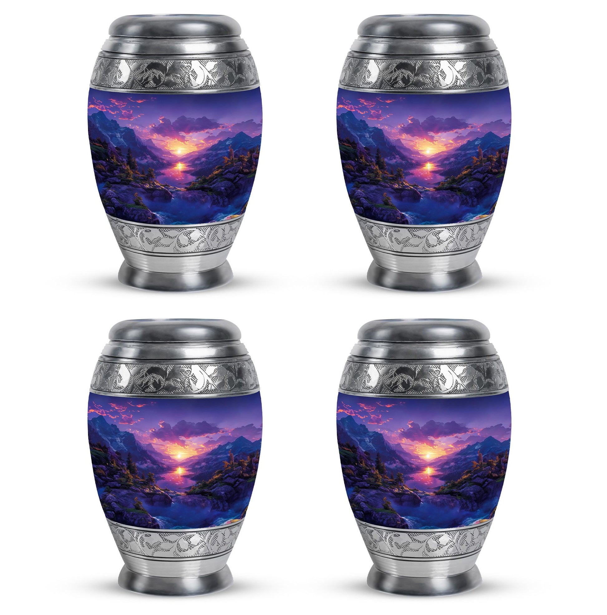 Purple Meadow Urn For Human Ashes Large - Mountain Valley Urn For Funeral