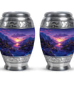 Purple Meadow Urn For Human Ashes Large - Mountain Valley Urn For Funeral