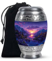 Purple Meadow Urn For Human Ashes Large - Mountain Valley Urn For Funeral
