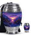 Purple Meadow Urn For Human Ashes Large - Mountain Valley Urn For Funeral