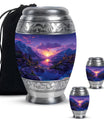 Purple Meadow Urn For Human Ashes Large - Mountain Valley Urn For Funeral