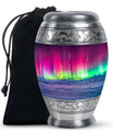 Aurora Borealis Cremation Urn For Ashes - Red Funeral Keepsake Urns