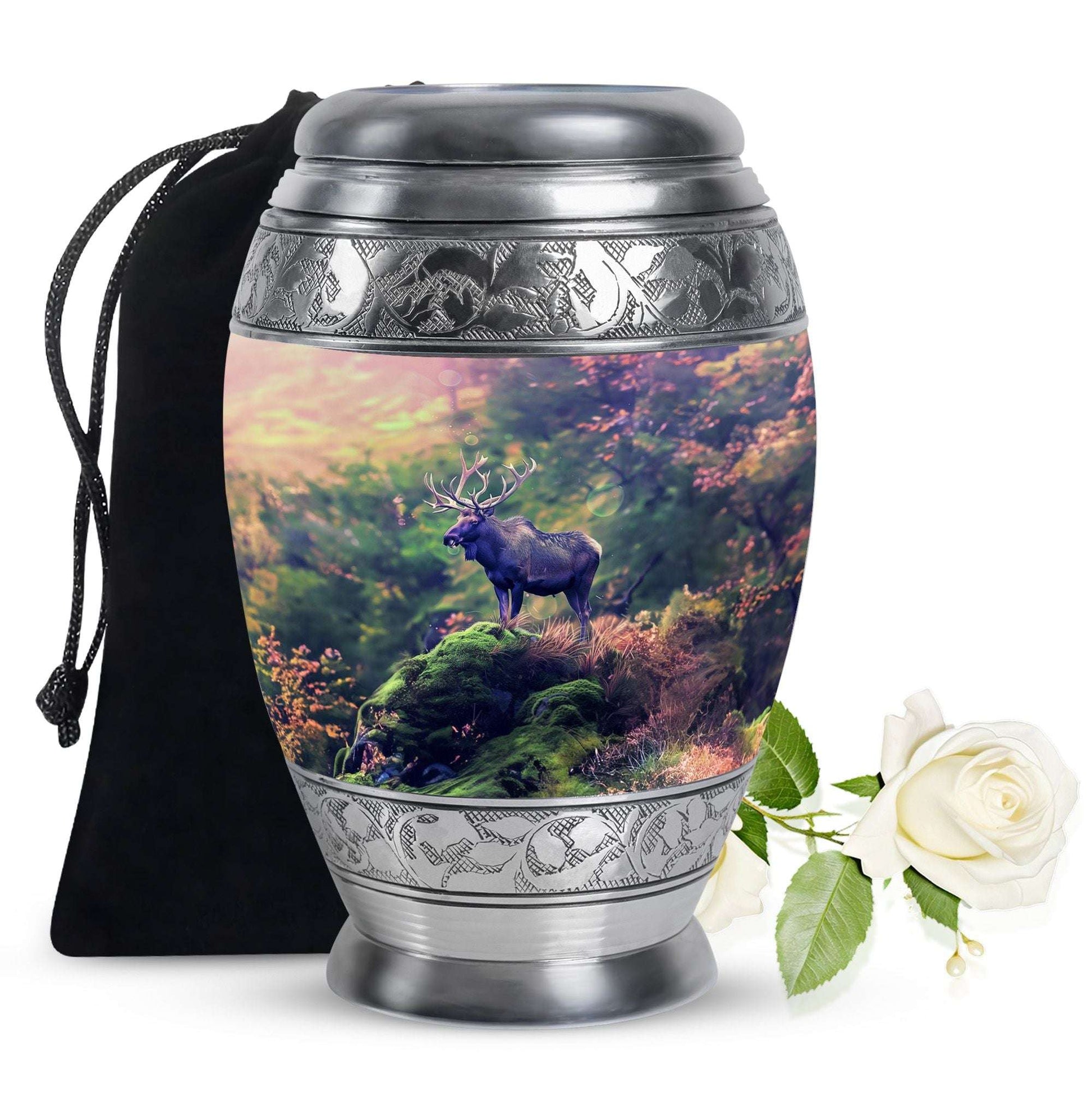 Moose Cremation Urn For Ashes – Forest Elk Memorial Urn For Human Ashes