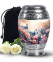 Blue Butterfly Urn for Ashes – Pink Floral Memorial Urn