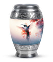 Humming Bird Keepsake Urn For Ashes - White Memorial Urn Tribute