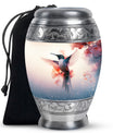 Humming Bird Keepsake Urn For Ashes - White Memorial Urn Tribute
