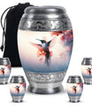 Humming Bird Keepsake Urn For Ashes - White Memorial Urn Tribute