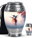 Humming Bird Keepsake Urn For Ashes - White Memorial Urn Tribute
