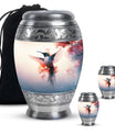 Humming Bird Keepsake Urn For Ashes - White Memorial Urn Tribute